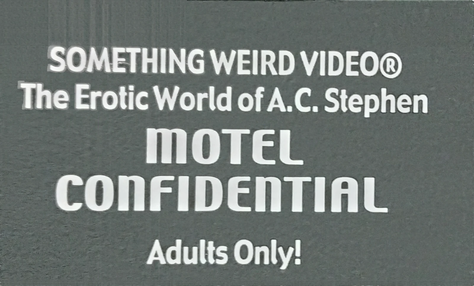 Motel Confidential VHS front label scan