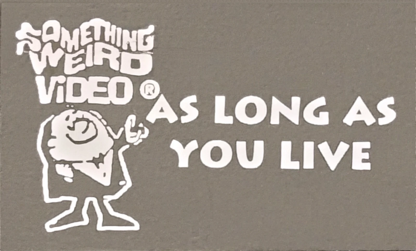 As Long as You Live VHS front label scan