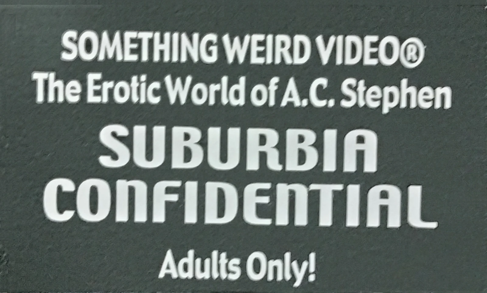 Suburbia Confidential VHS front label scan