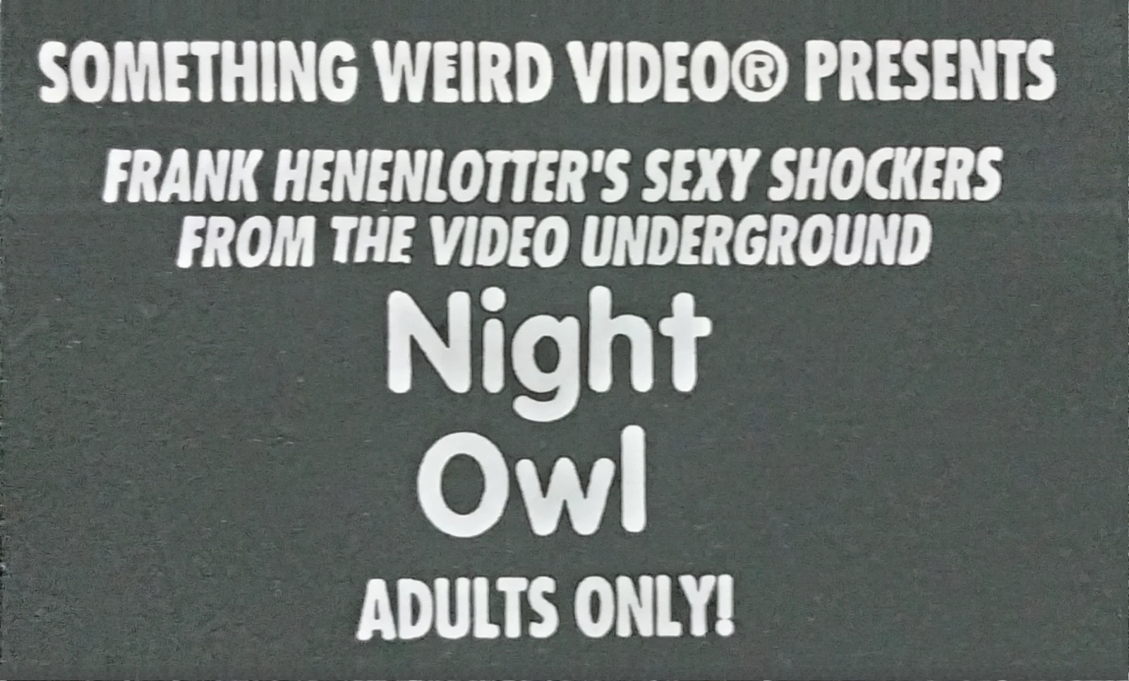 Night Owl VHS front label scan